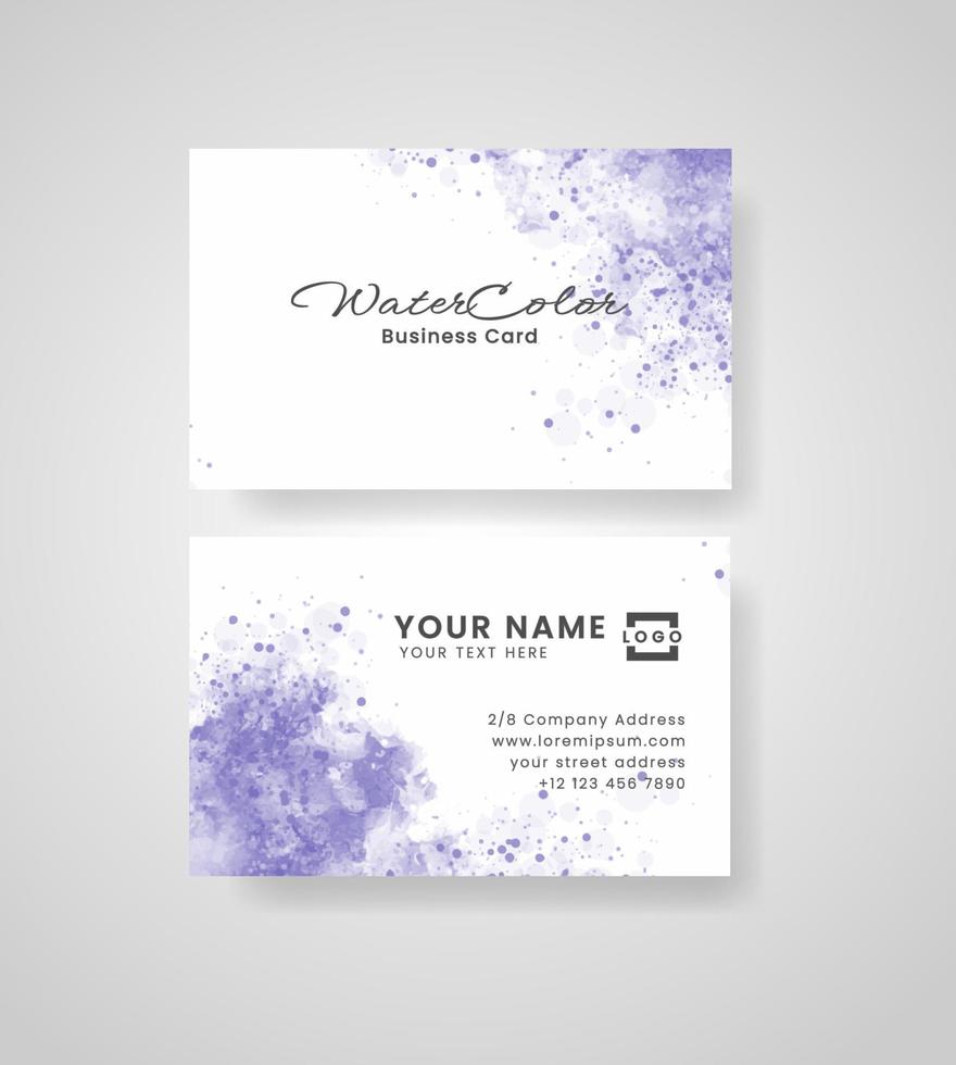 Abstract splashed watercolor business card vector