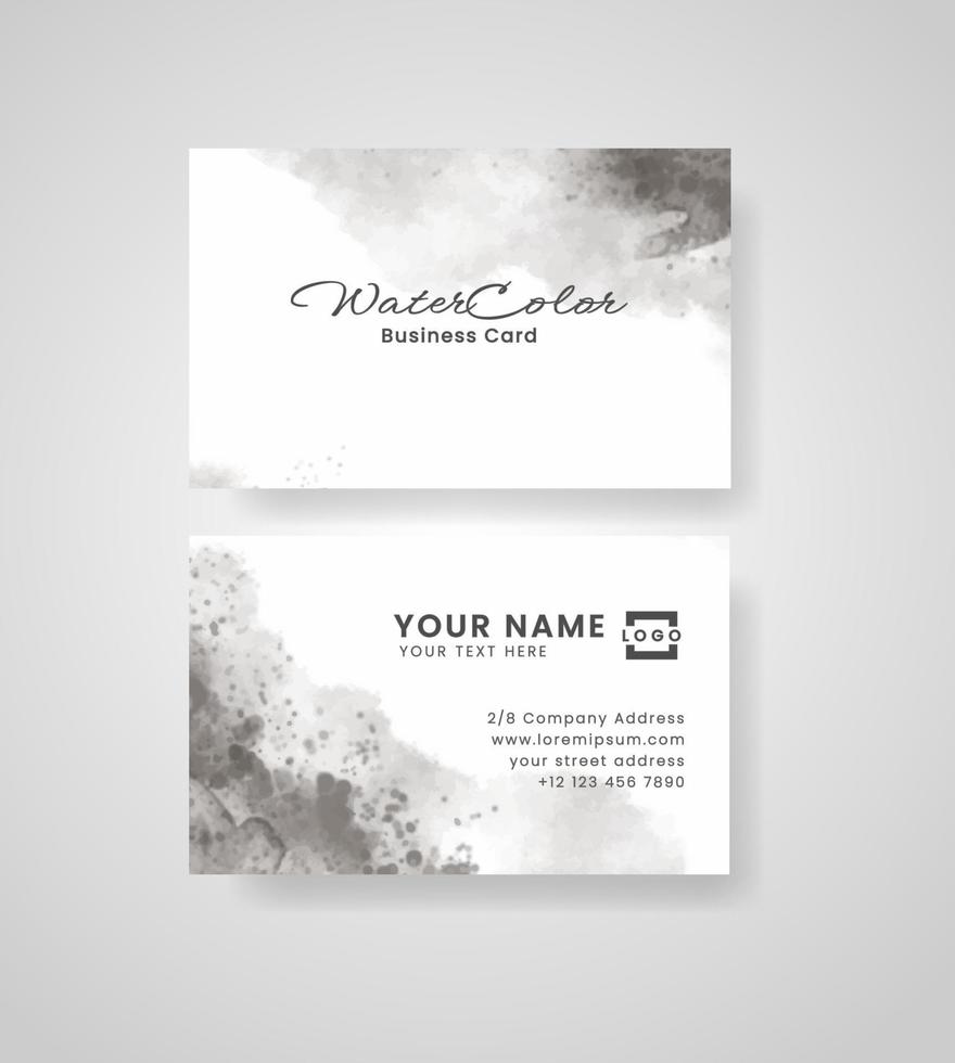 Abstract splashed watercolor business card vector