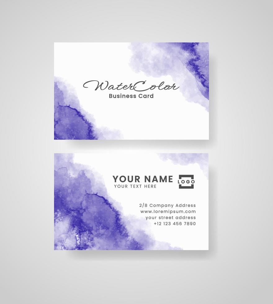 Abstract splashed watercolor business card vector