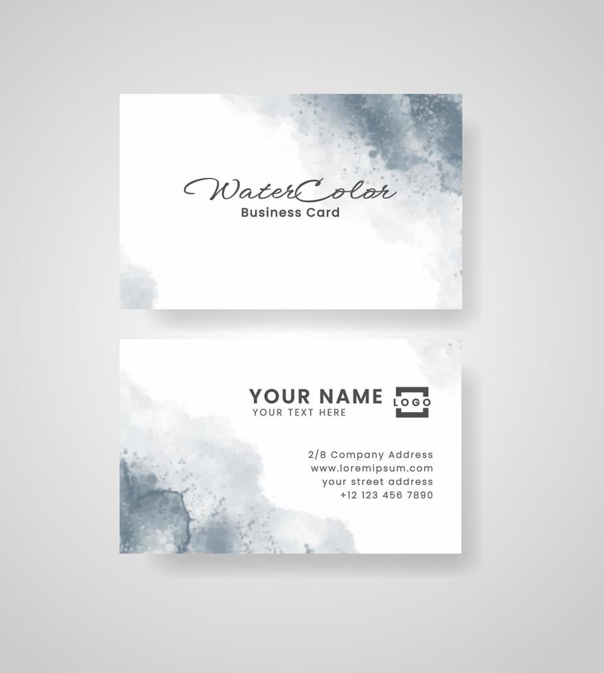 Abstract splashed watercolor business card vector