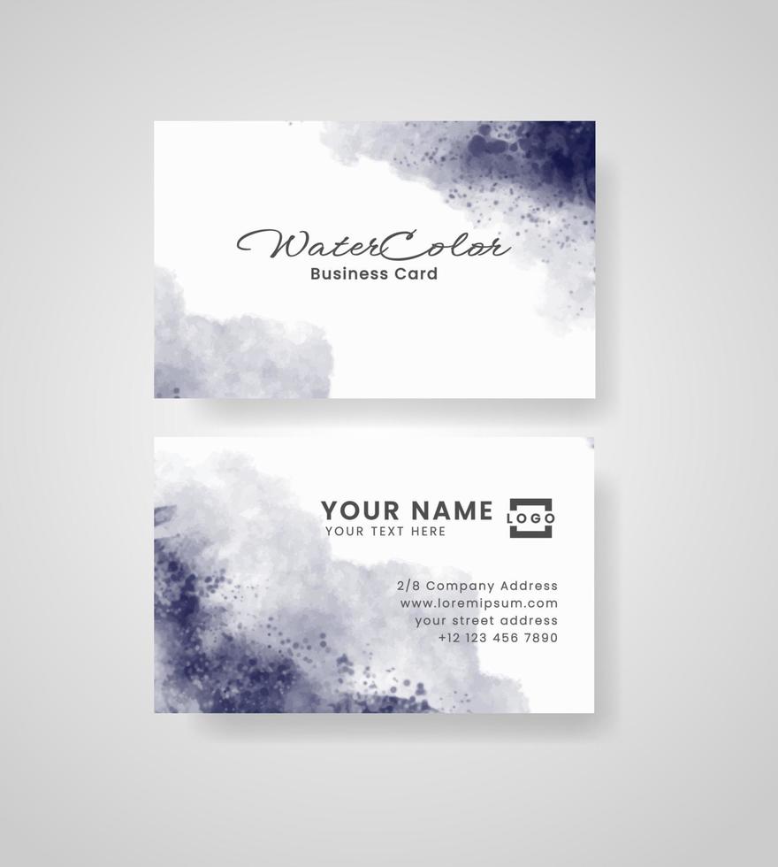 Abstract splashed watercolor business card vector