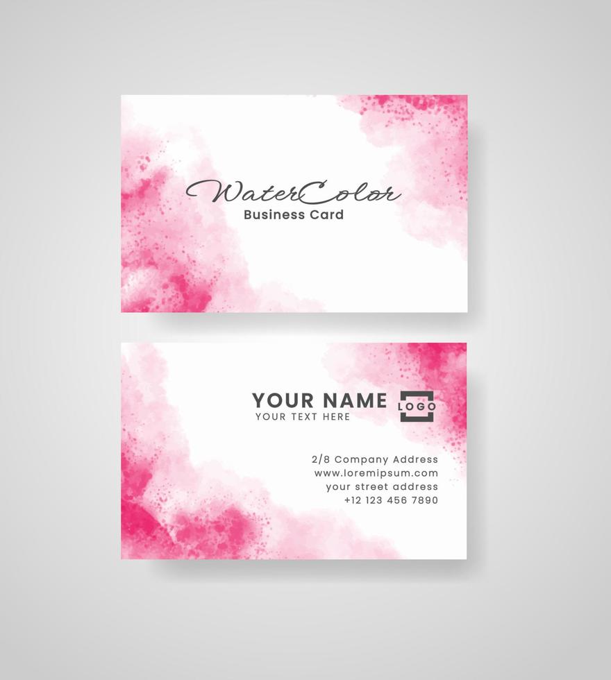 Abstract splashed watercolor business card vector