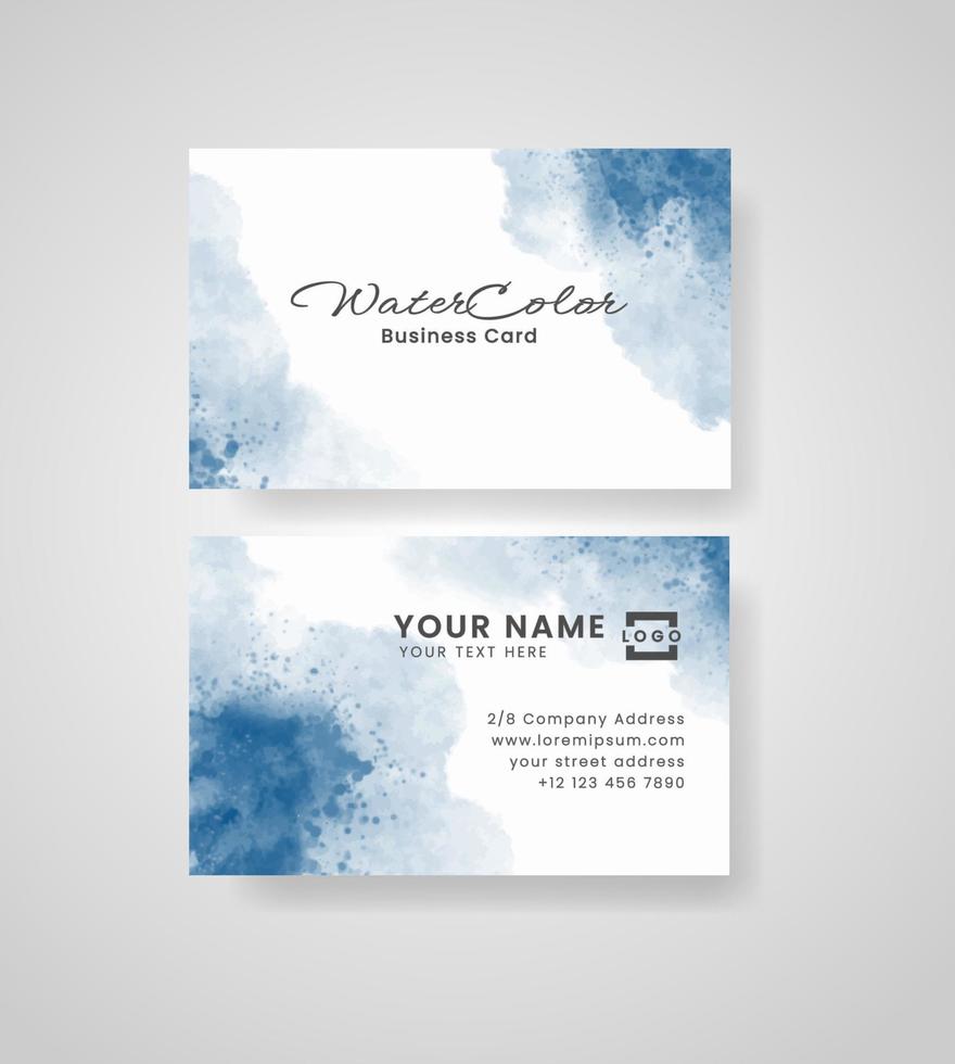 Abstract splashed watercolor business card vector