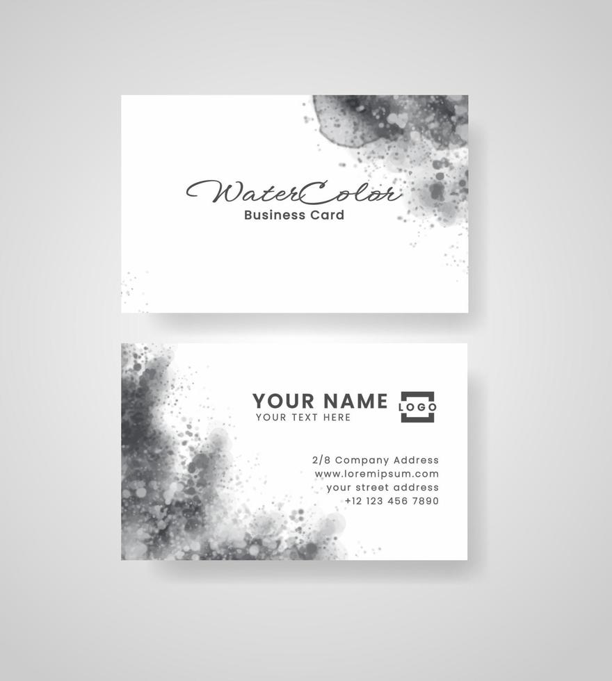 Abstract splashed watercolor business card vector