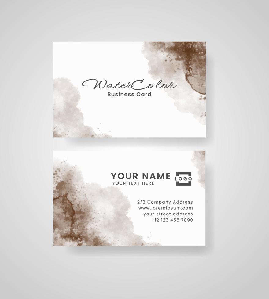 Abstract splashed watercolor business card vector