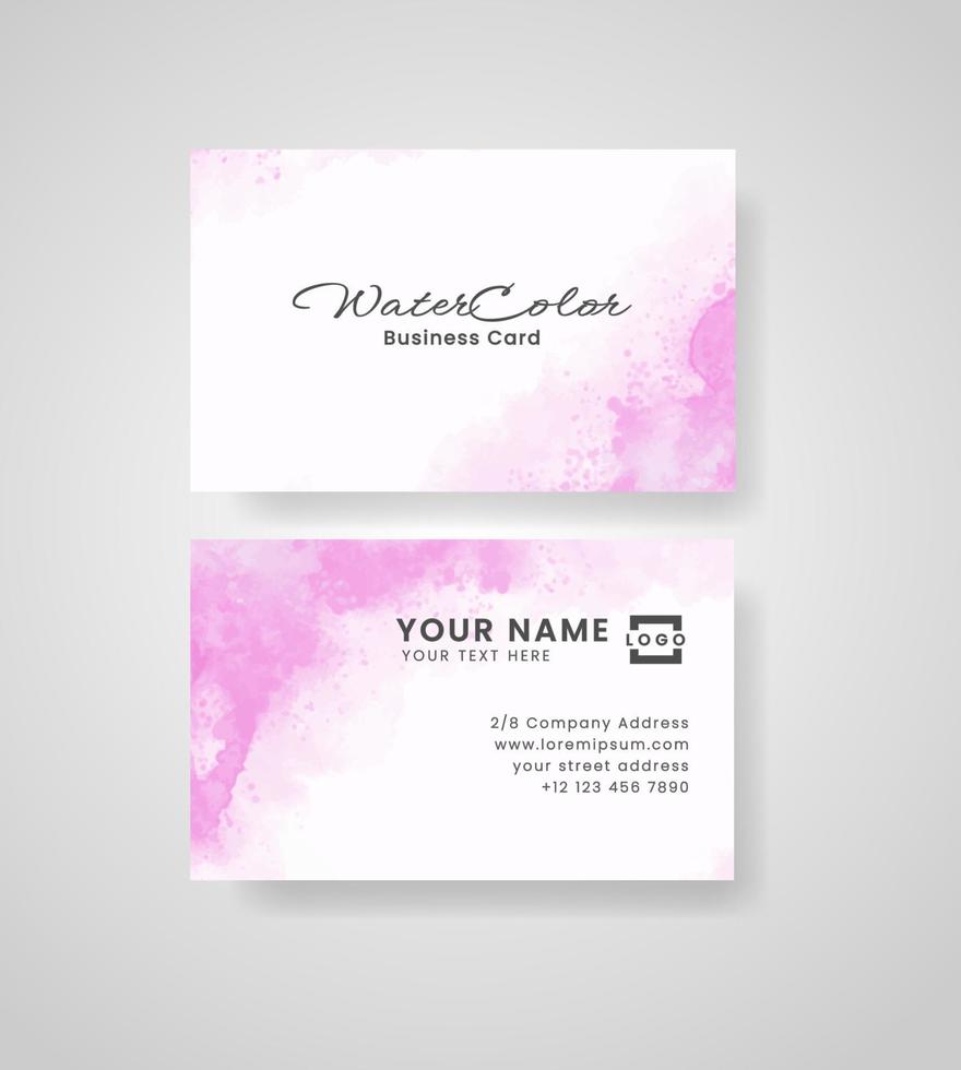 Abstract splashed watercolor business card vector