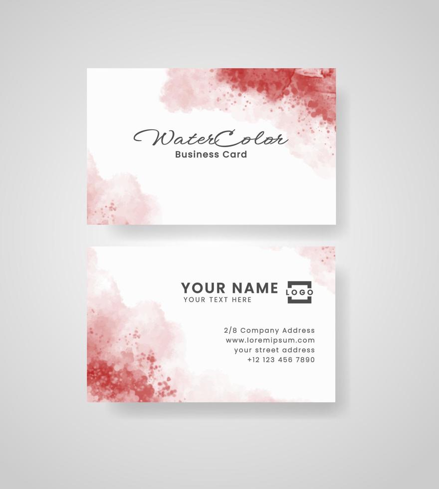 Abstract splashed watercolor business card vector