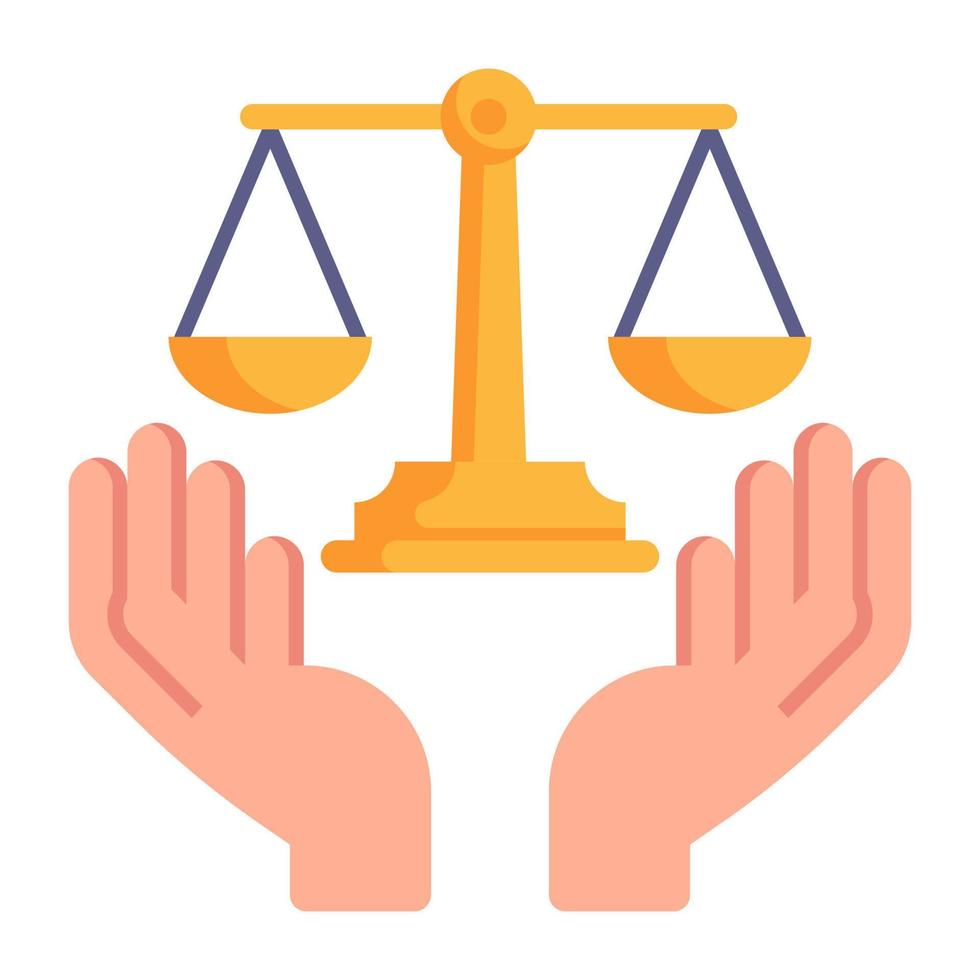 Judicial assistance flat icon with editable facility vector