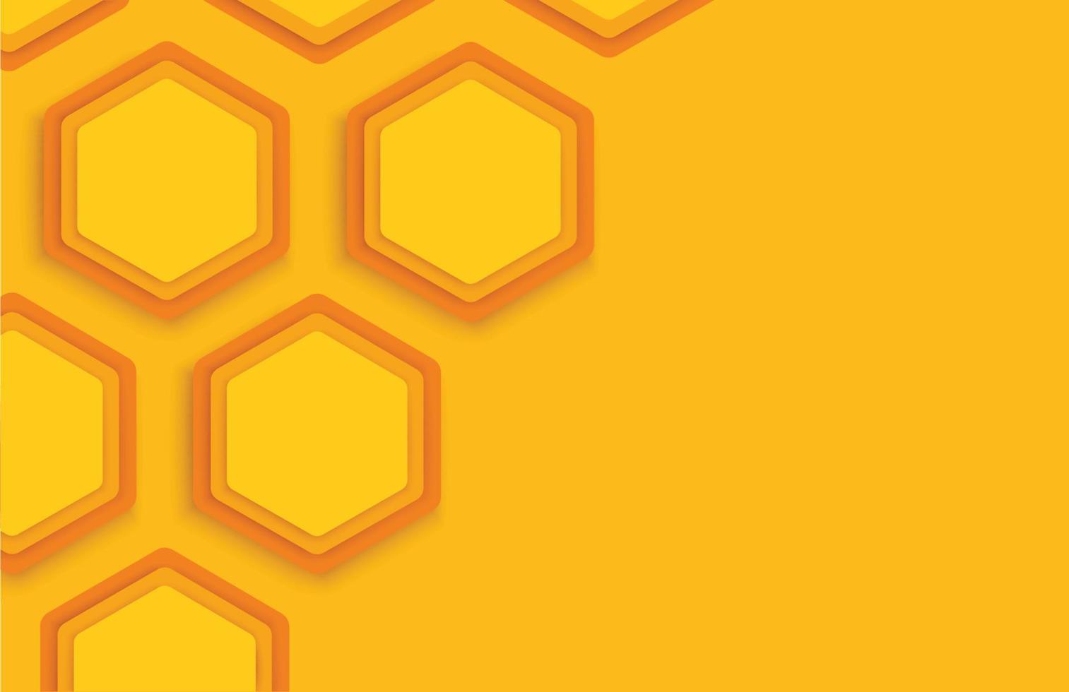 Ilustración de vector de plantilla de fondo de hexágono amarillo