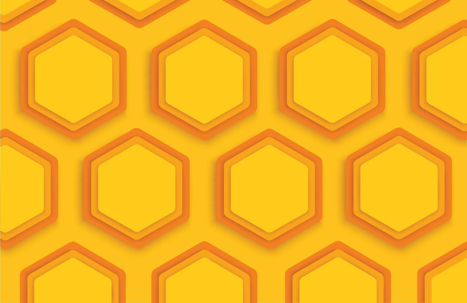 Ilustración de vector de plantilla de fondo de hexágono amarillo