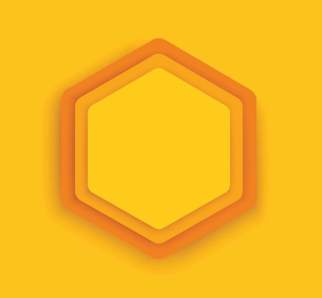 yellow hexagon background template vector