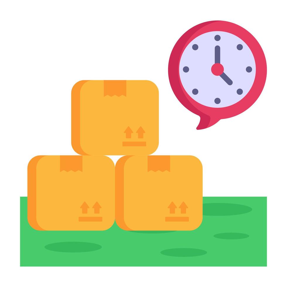 Icon of logistics time in modern flat design vector