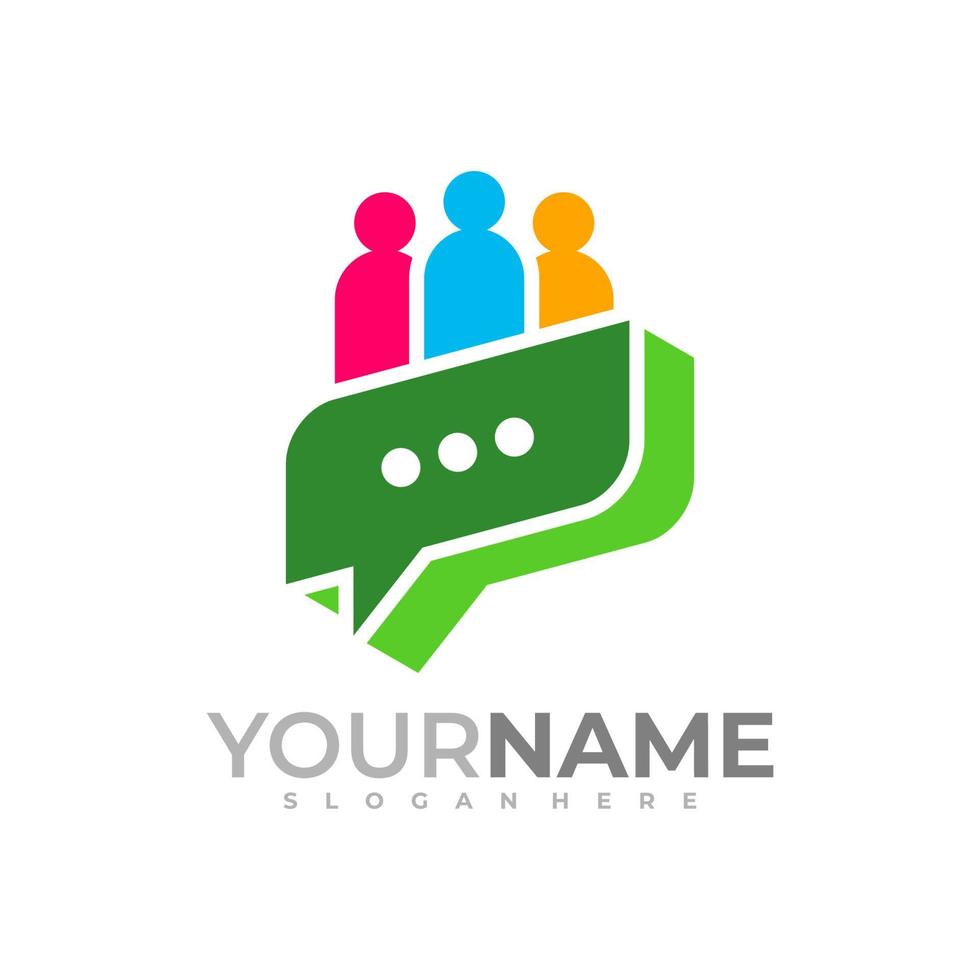 People Talk logo vector template, Creative Consult logo design concepts
