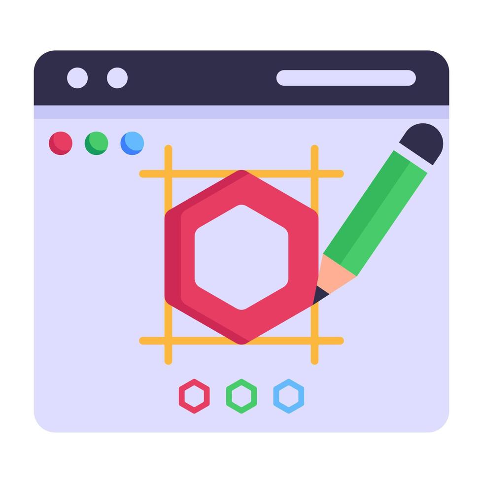 A modern flat icon of web designing, editable vector