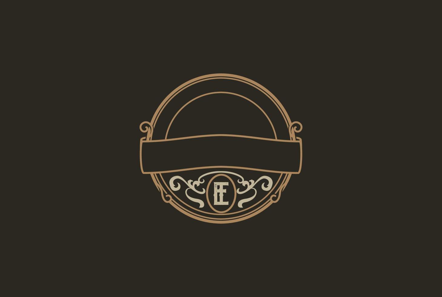 circular vintage steampunk insignia emblema etiqueta sello logotipo diseño vector