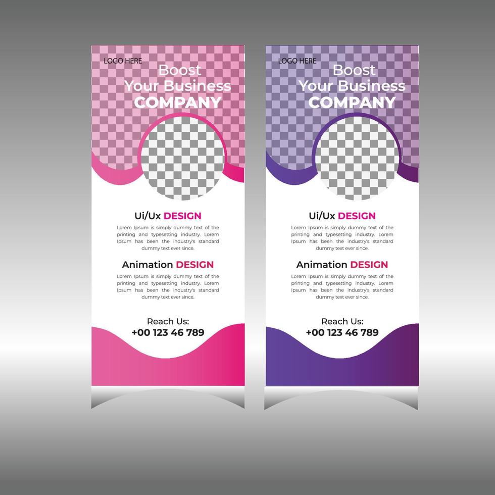 Roll up banner template vector