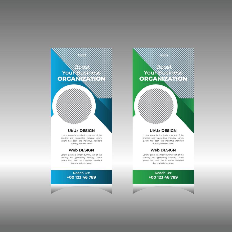 roll up banner template vector