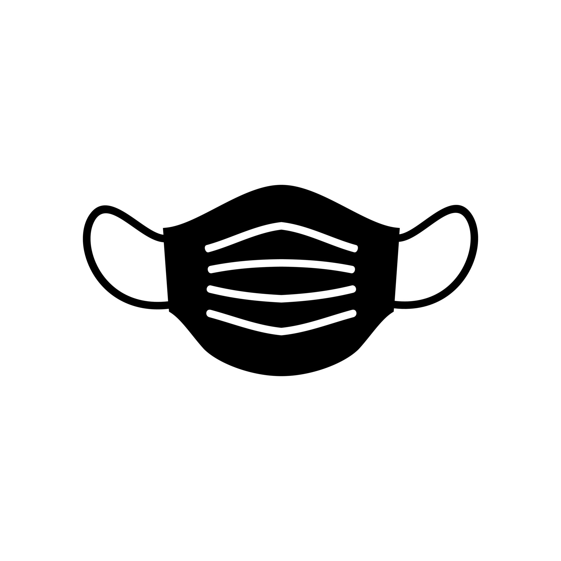 Mask icon simple sign. Mask Icon Isolated On White Background. Mask