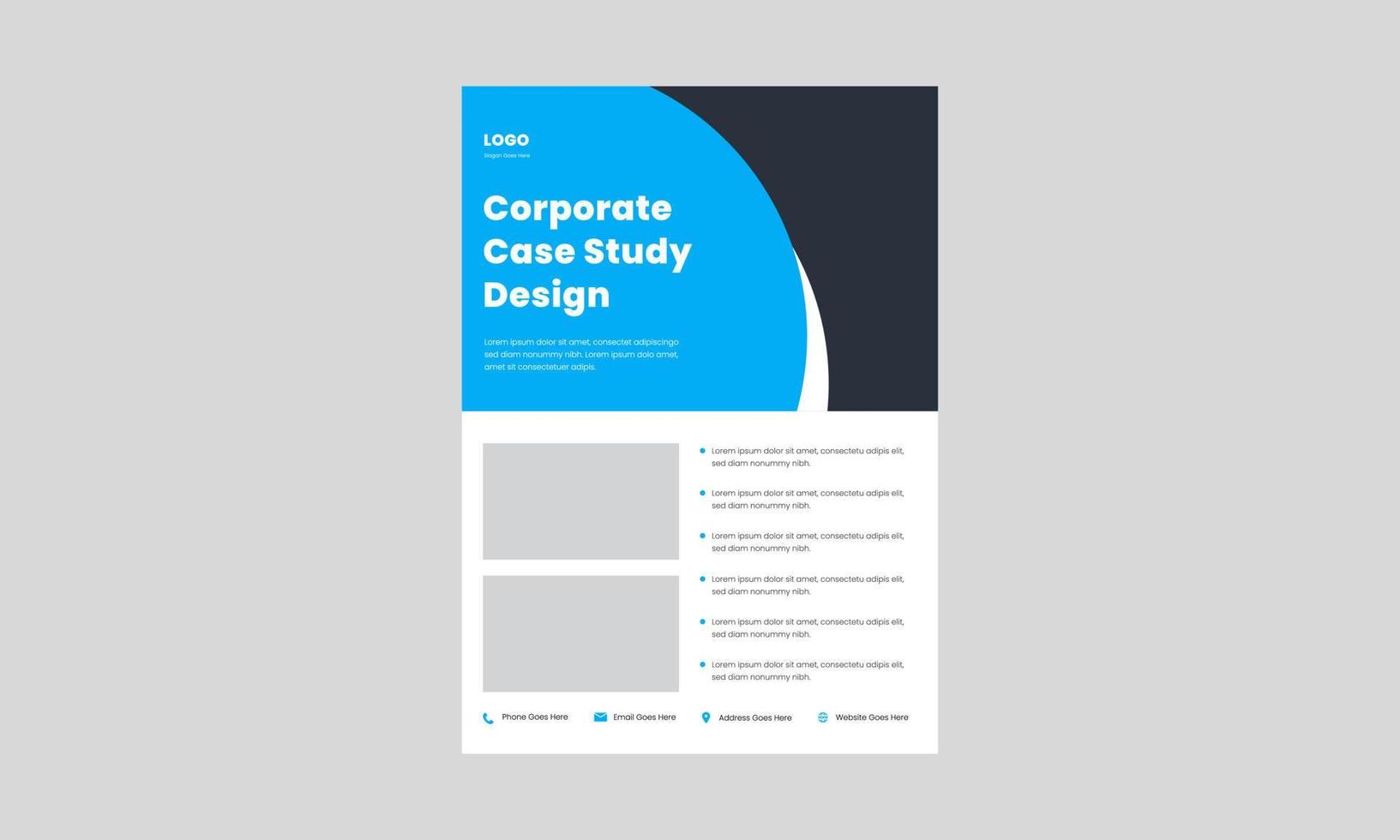 case study flyer design template. corporate case study design template. corporate business case study flyer poster design template. vector