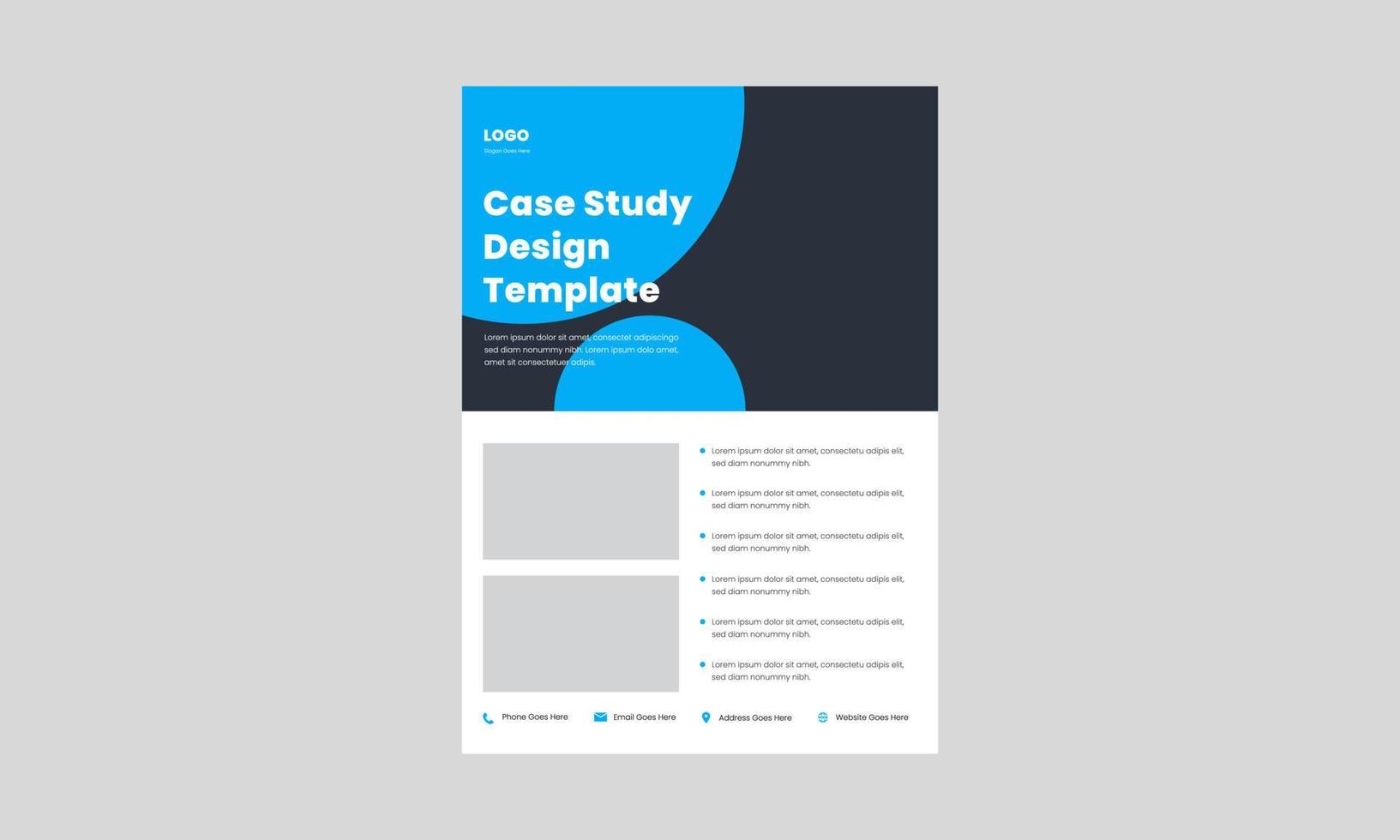 case study flyer design template. corporate case study design template. corporate business case study flyer poster design template. vector