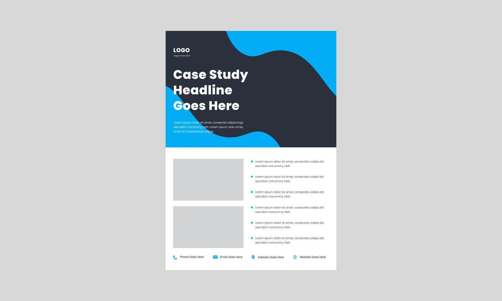 case study flyer design template. corporate case study design template. corporate business case study flyer poster design template. vector