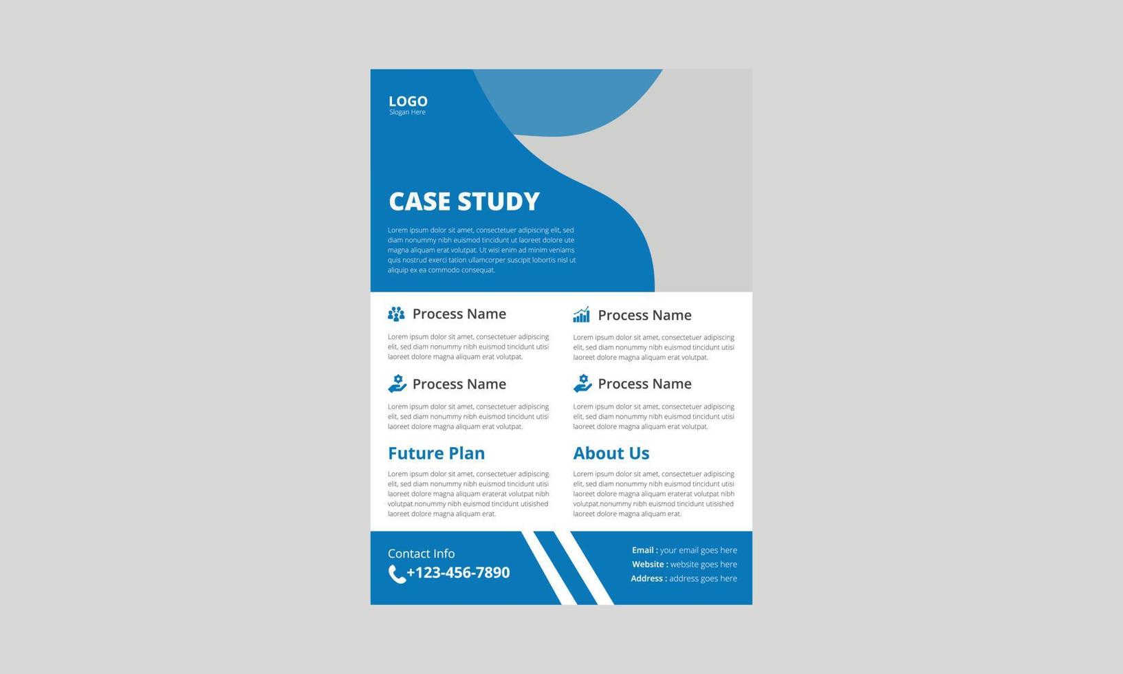 Case study flyer template design. Corporate Business Case Study Template. cover, leaflet, a4 size, flyer, print ready, brochure design vector