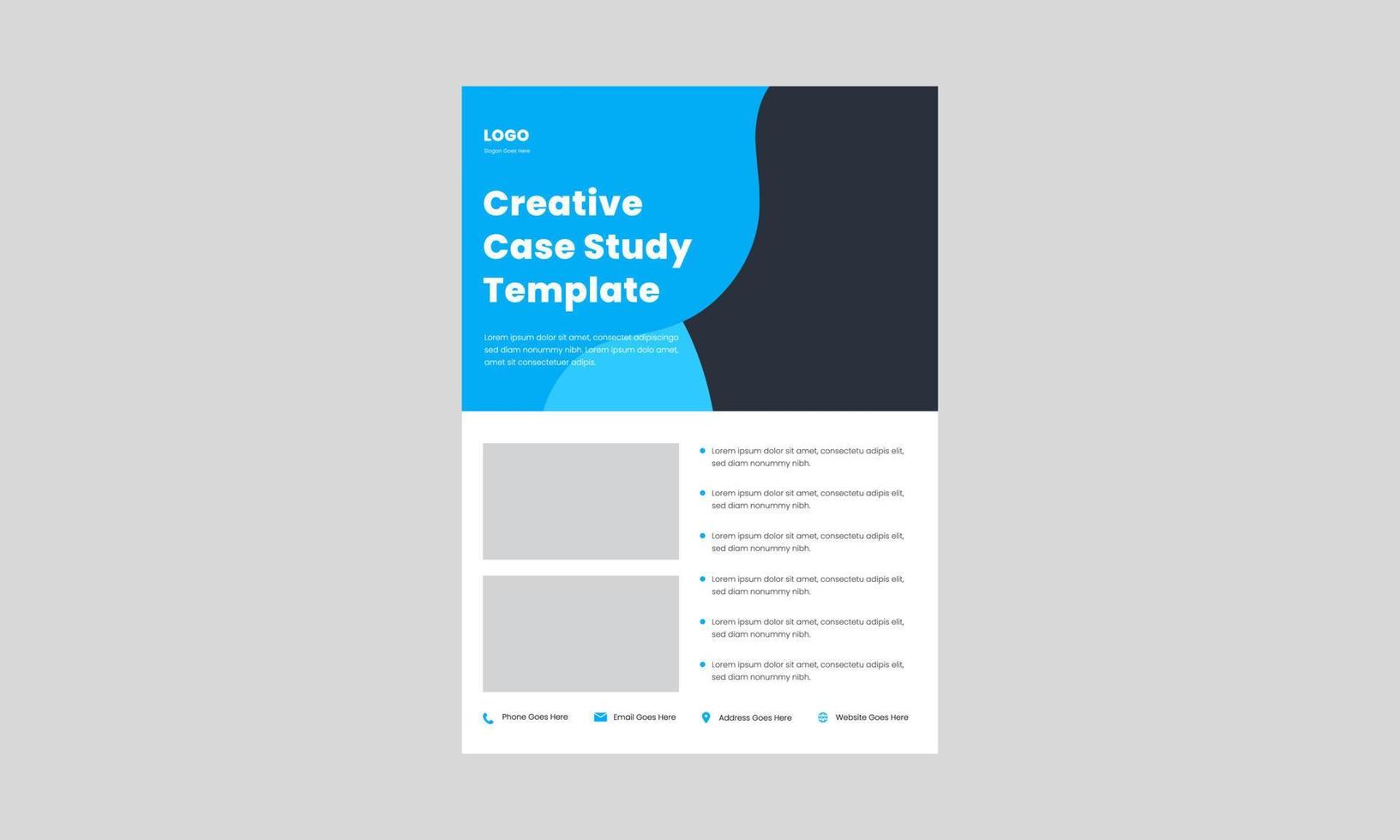 case study flyer design template. corporate case study design template. corporate business case study flyer poster design template. vector