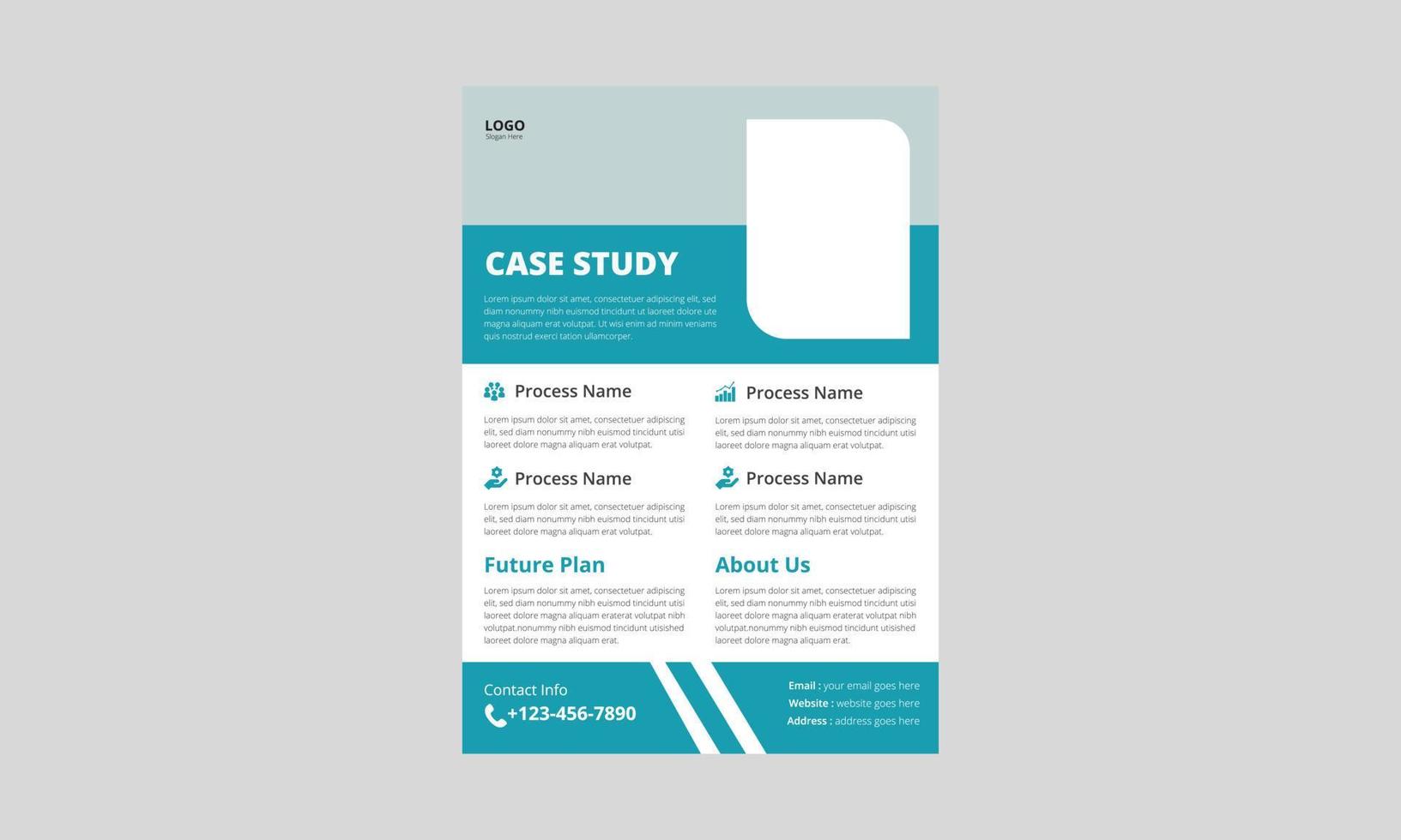 Case study flyer template design. Corporate Business Case Study Template. cover, leaflet, a4 size, flyer, print ready, brochure design vector