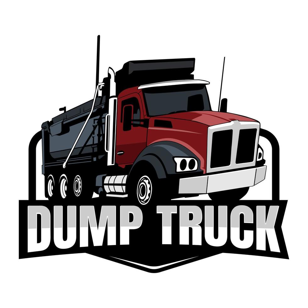 dump truck logo design icon vector