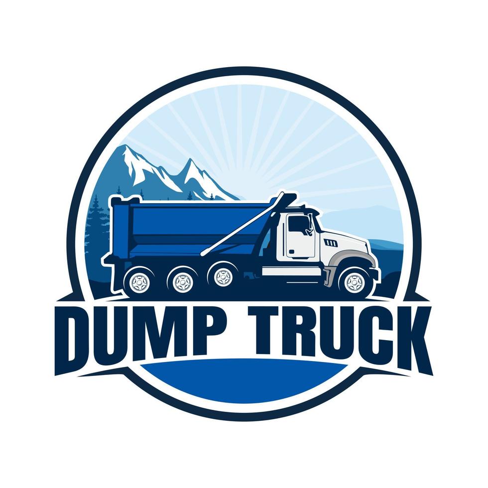vector de icono de diseño de logotipo de camión volquete