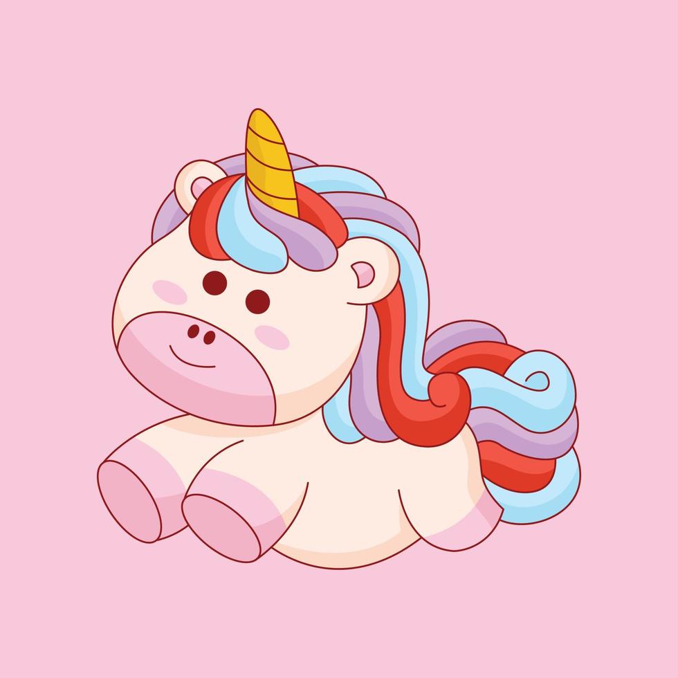 Cute unicorn cartoon vector illustration