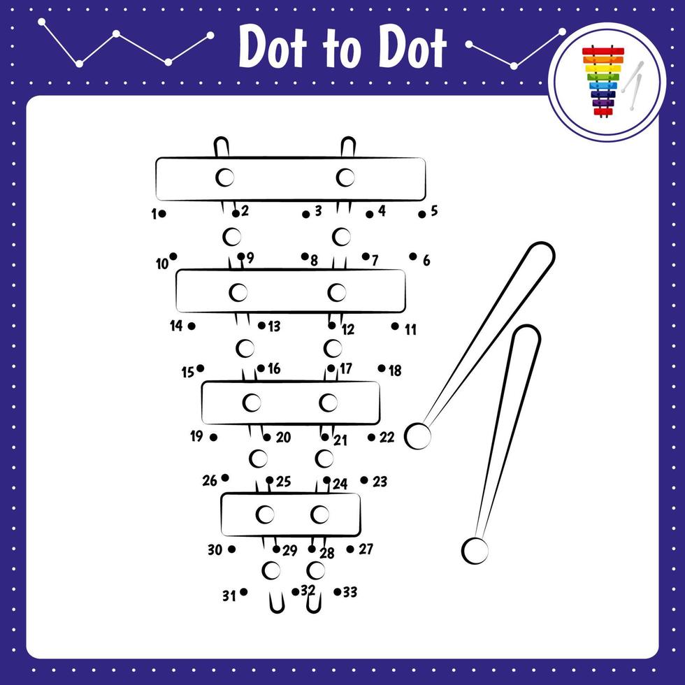 Connect the dots. Dot to dot educational game.  Vector Illustration.