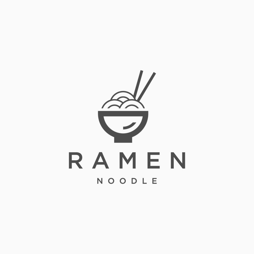 plantilla de diseño de icono de logotipo de fideos ramen plana vector