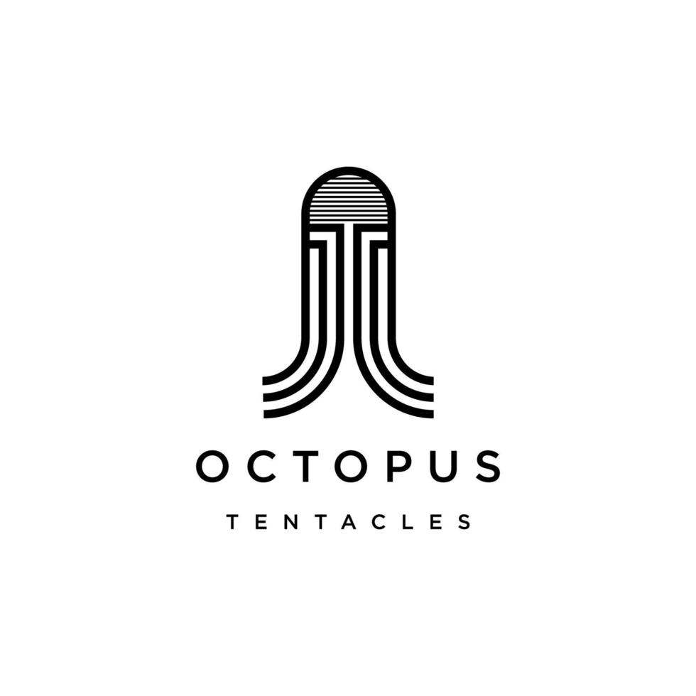 plantilla de diseño de icono de logotipo de pulpo vector