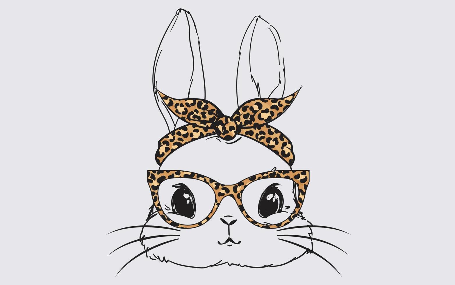 Bunny Face Leopard vector