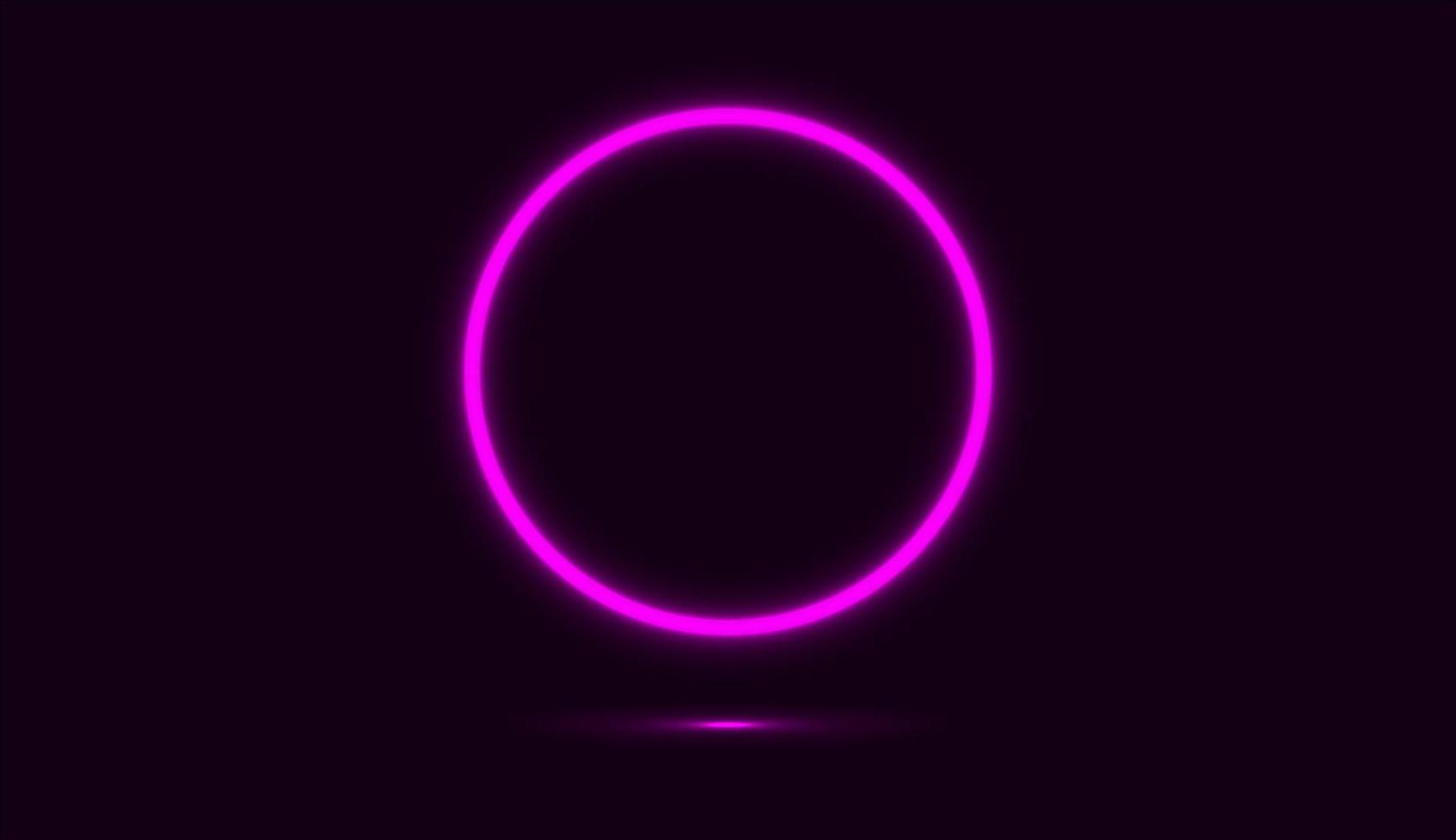 Purple neon of circle isolated on dark background vector