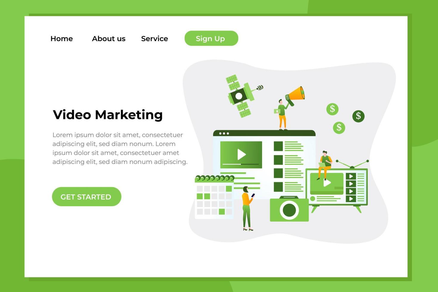 Unique modern flat design concept of Video Marketing for website and mobile apps. Easy to edit and customize vector