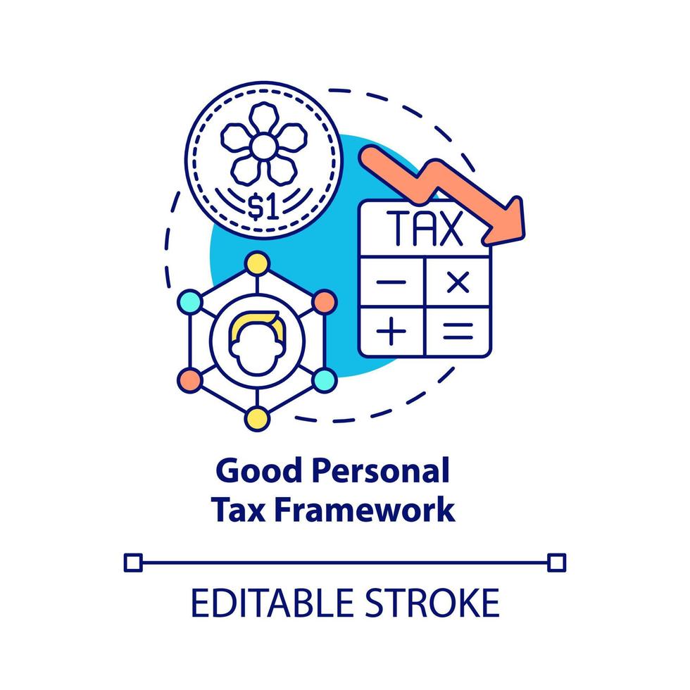 Good personal tax framework concept icon. Progressive tax on personal income abstract idea thin line illustration. Isolated outline drawing. Editable stroke. Roboto-Medium, Myriad Pro-Bold fonts used vector