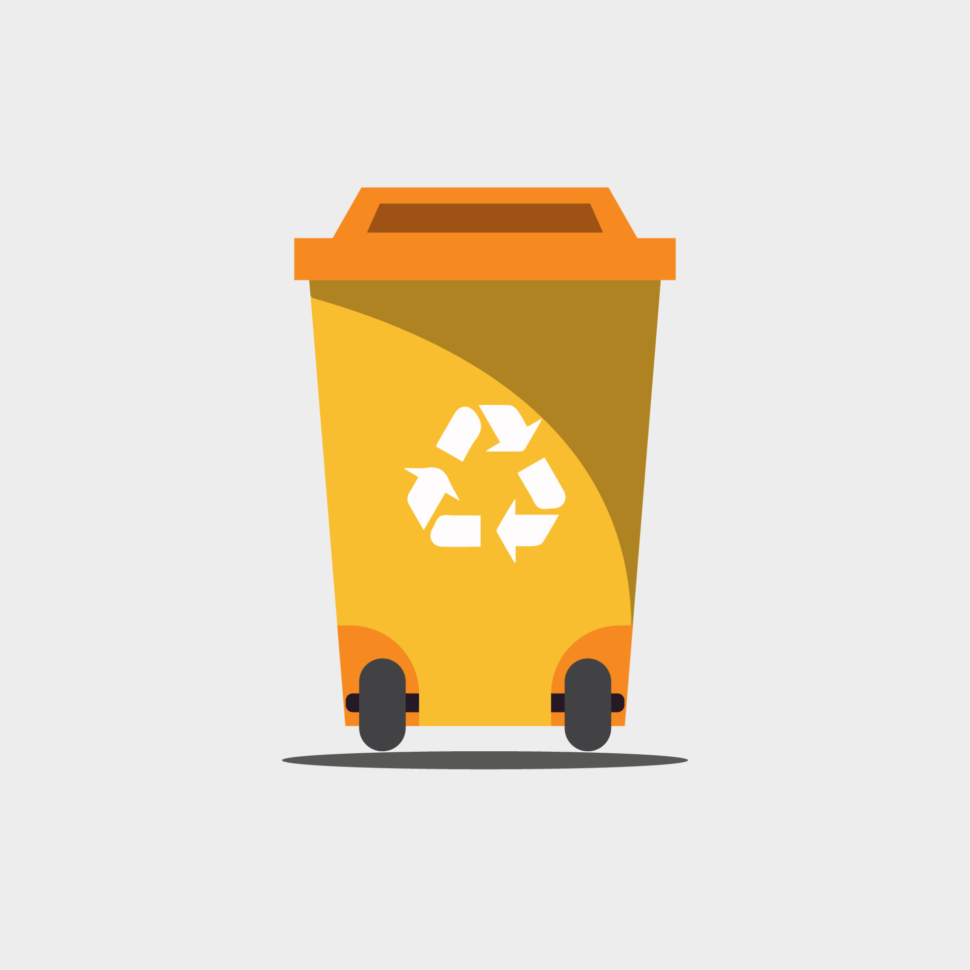rubbish bin vector character. icon yellow lid trash can 6408862 Vector