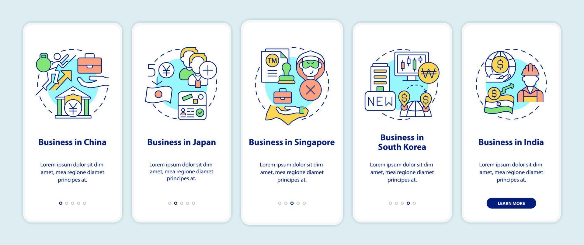 Best countries to start business in onboarding mobile app screen
