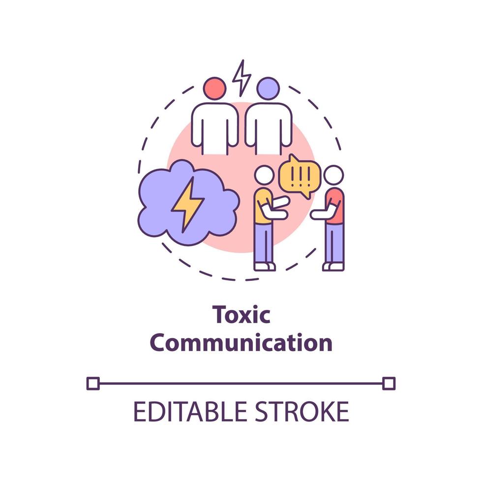 Toxic communication concept icon. Negative feeling expression. Aggressive partner. Arguing and dispute abstract idea thin line illustration. Vector isolated outline color drawing. Editable stroke
