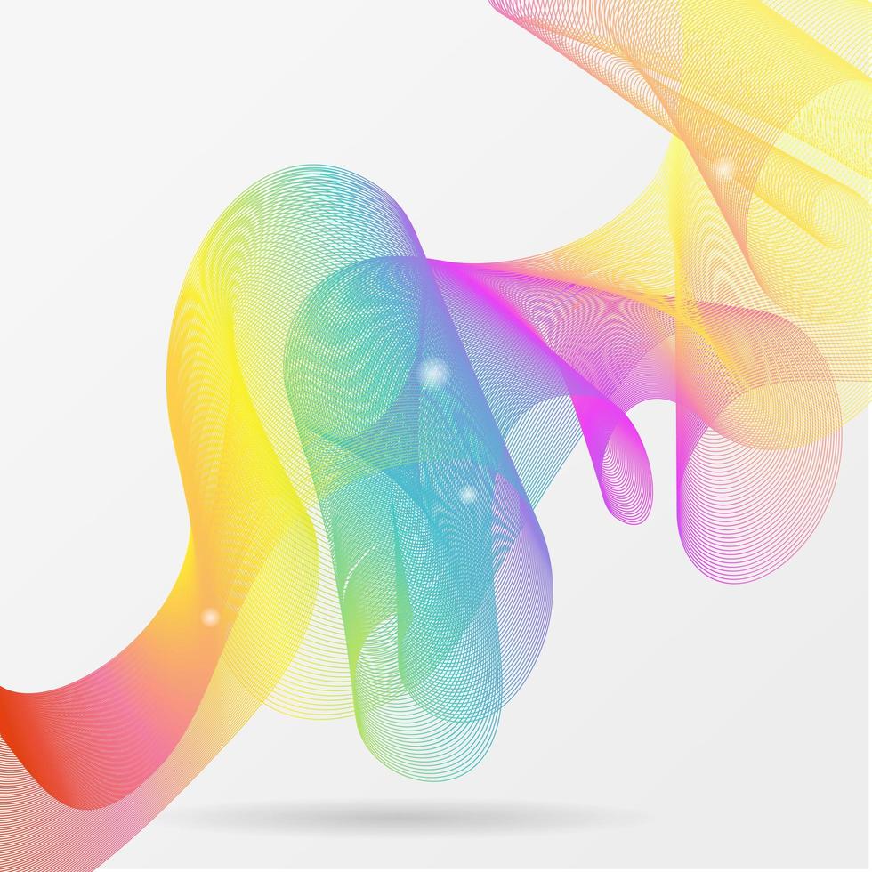 Guilloche rainbow waves made of colorful gradient light blend line. abstract vector background