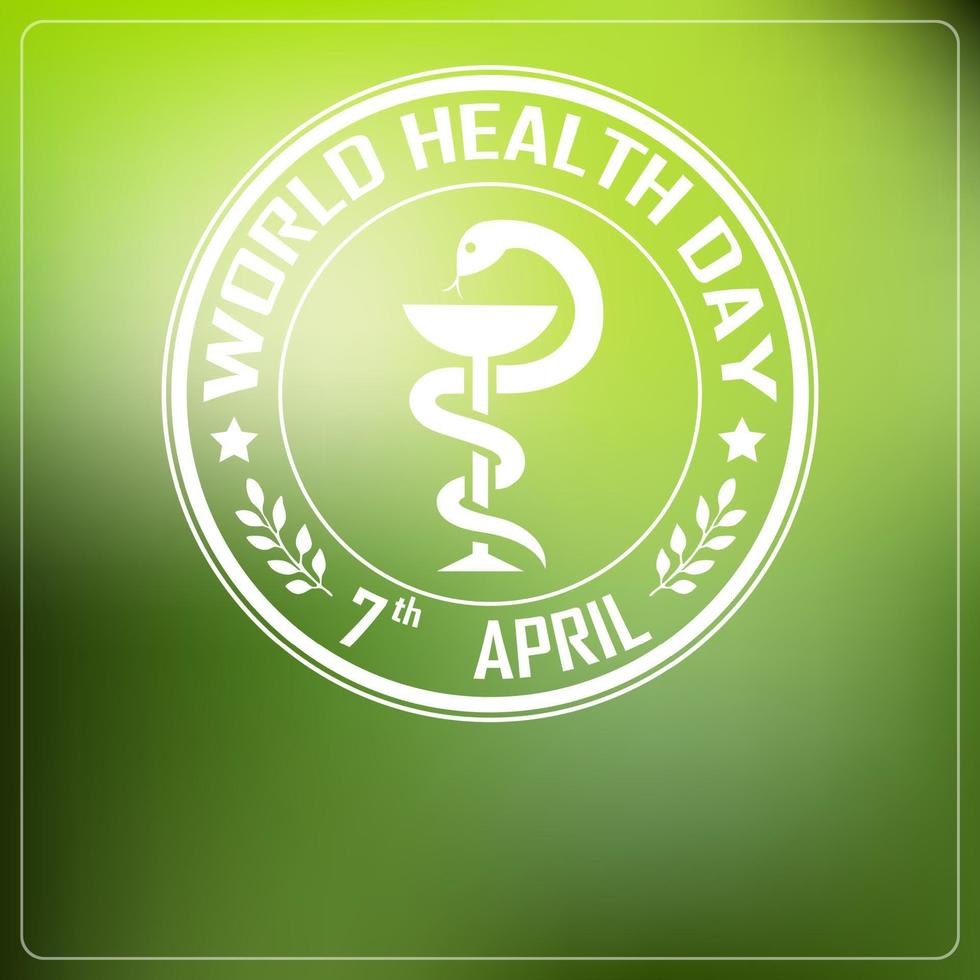 World Health Day on green background.Vector vector