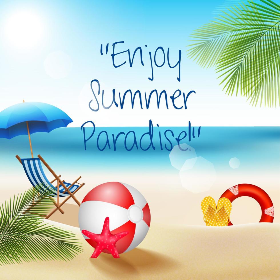 Holiday on beach summer vector