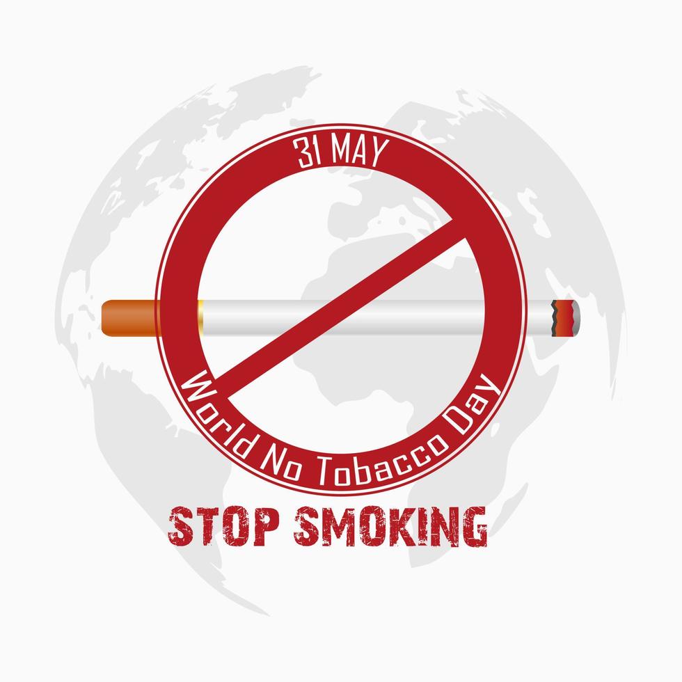 World No Tobacco Day for stop smoking .vector vector