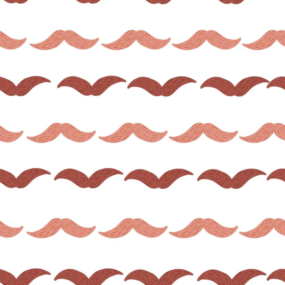 Mustache seamless pattern on. Vintage barber shop in doodle style. vector