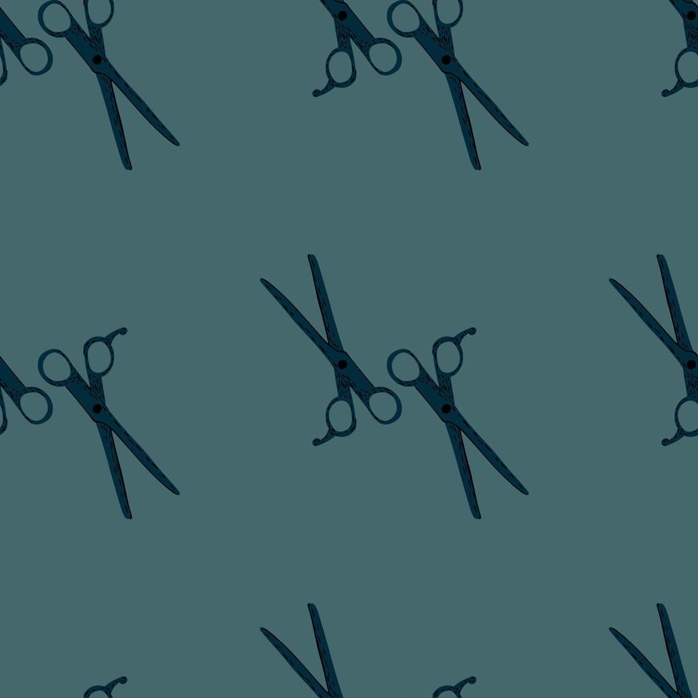 Scissors seamless pattern. Retro salon background. vector