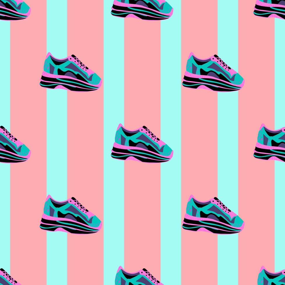 Sneakers seamless pattern. Background of clothing. 6409907 Vector Art