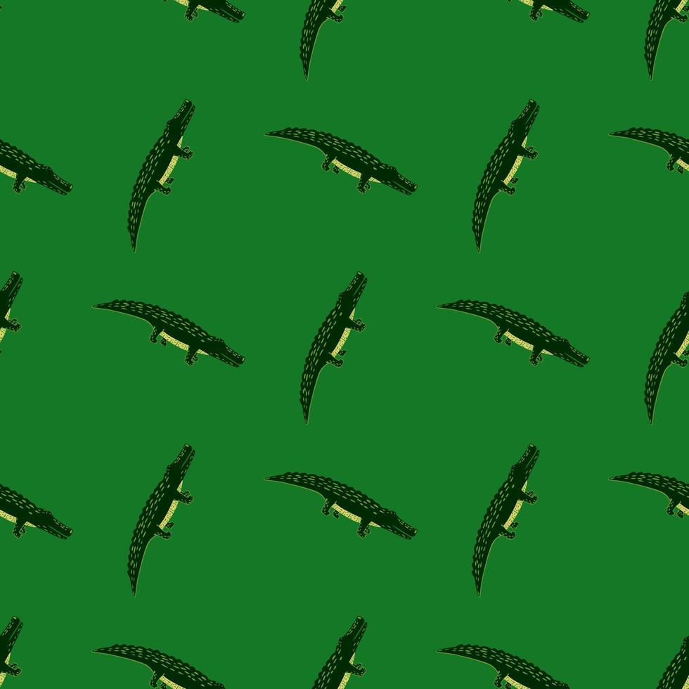 Cute crocodiles seamless pattern.Funny animals background. vector
