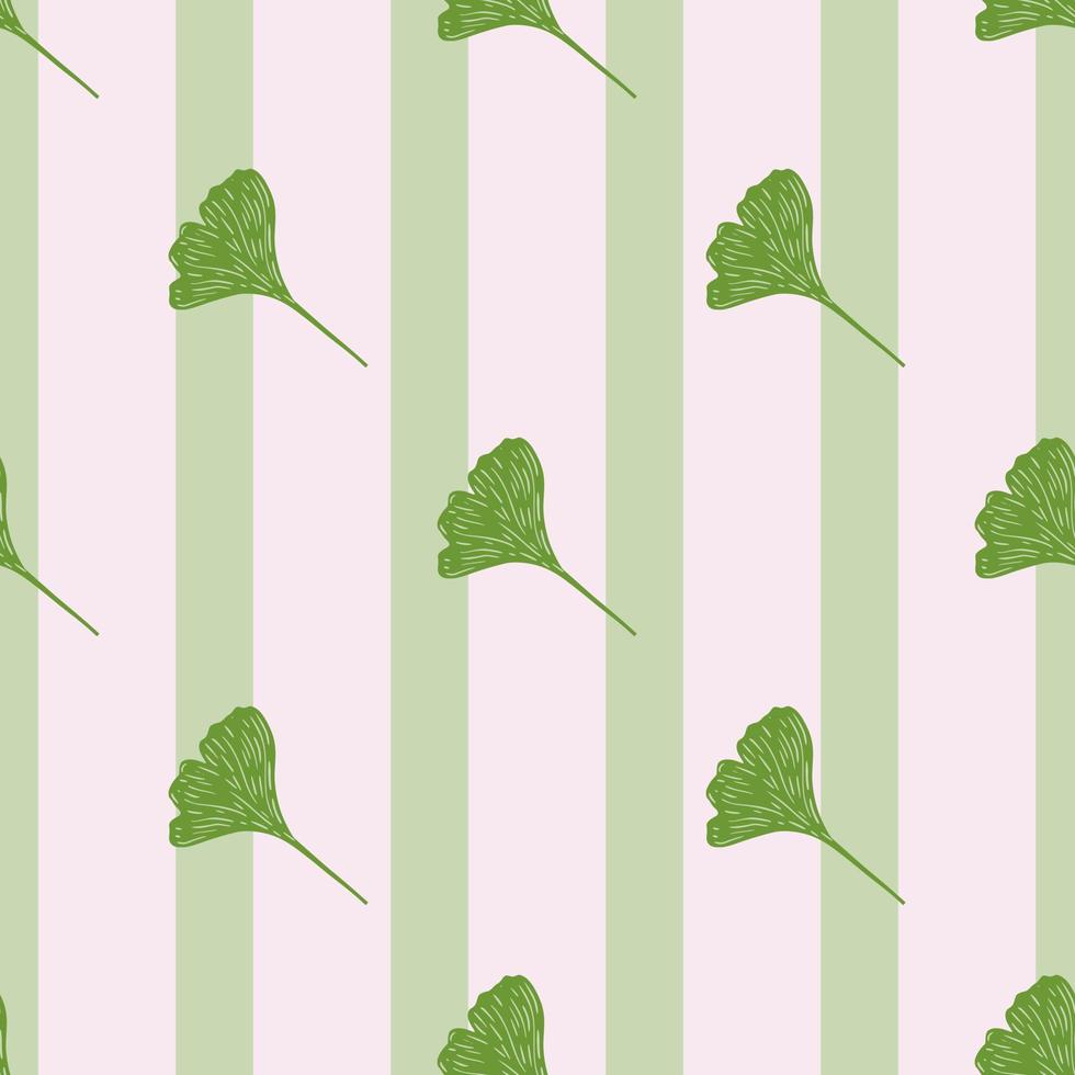 Ginkgo biloba seamless pattern. Beautiful plant background. vector